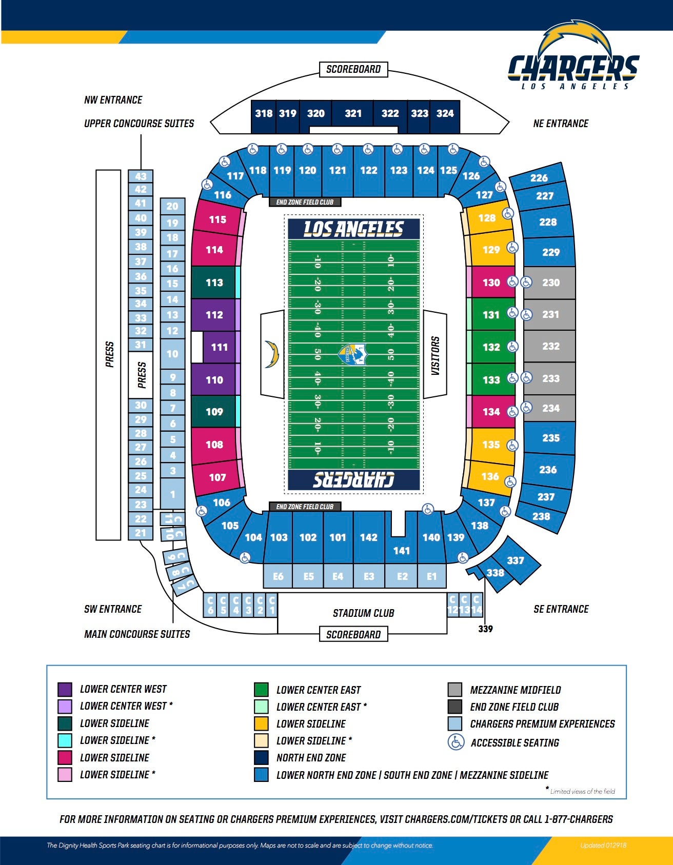 Los Angeles Chargers Seating Chart