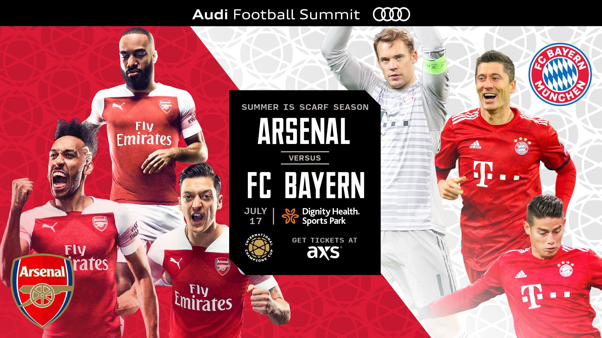 Arsenal FC vs. FC Bayern on July 17 | Dignity Health Sports Park