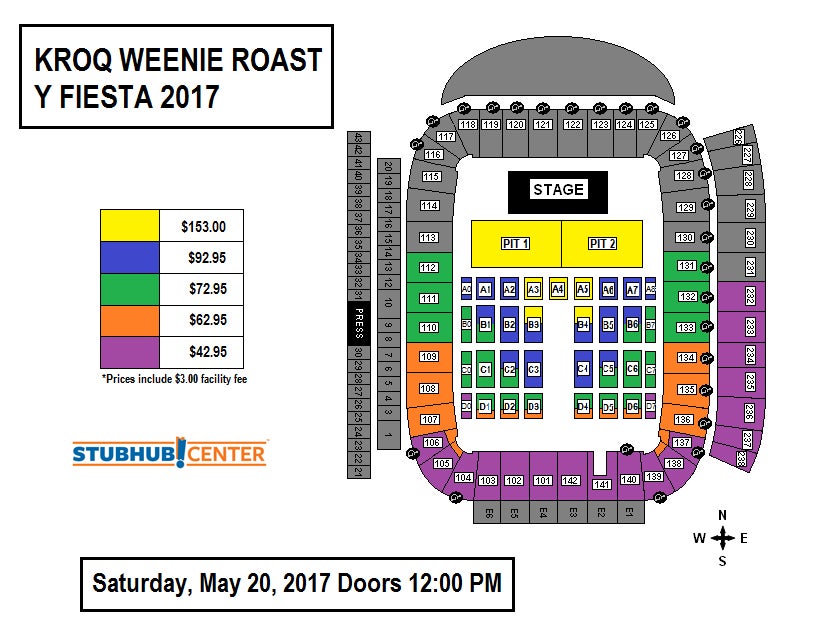 Stubhub Center Seating Chart Weenie Roast