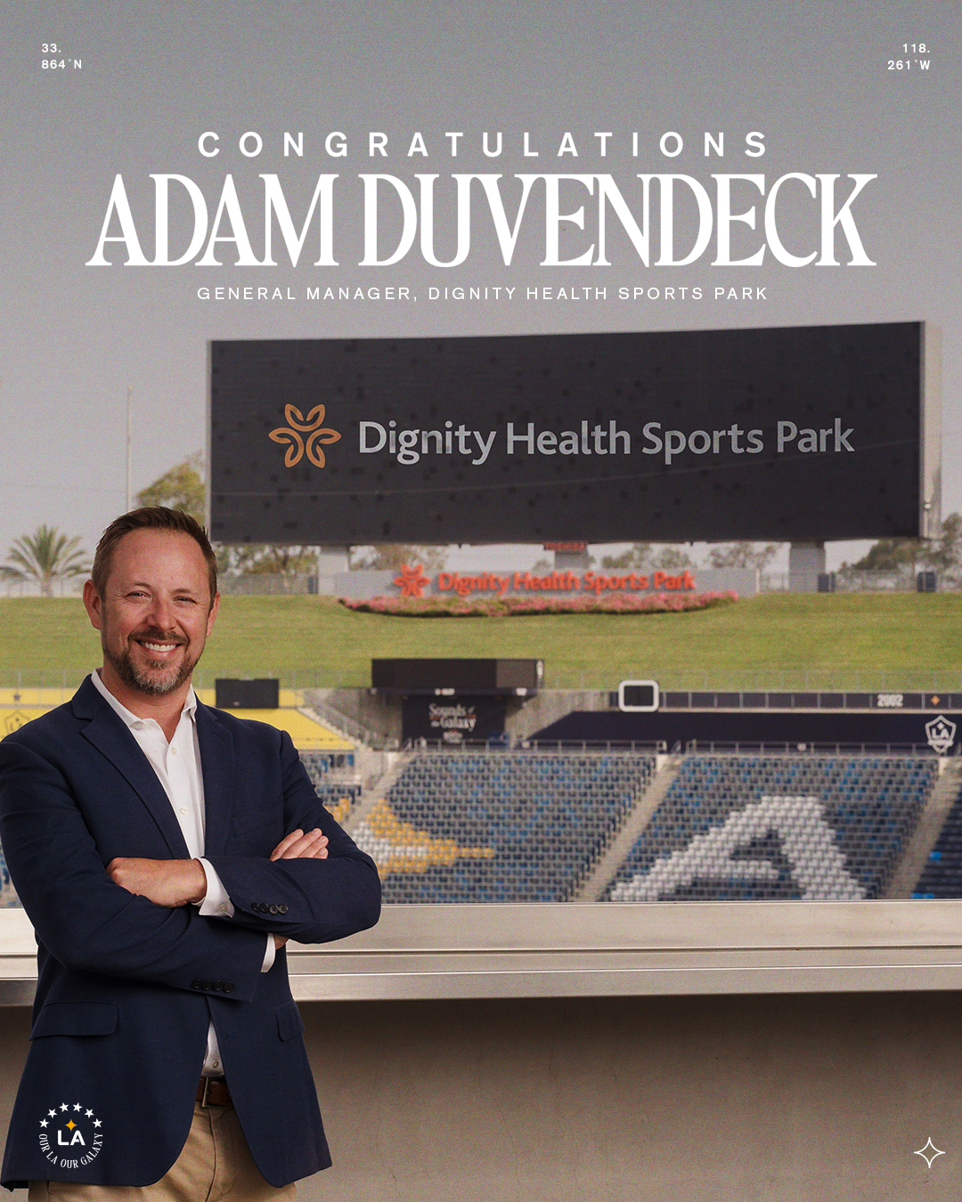 AEG Names Adam Duvendeck General Manager of Dignity Health Sports Park 