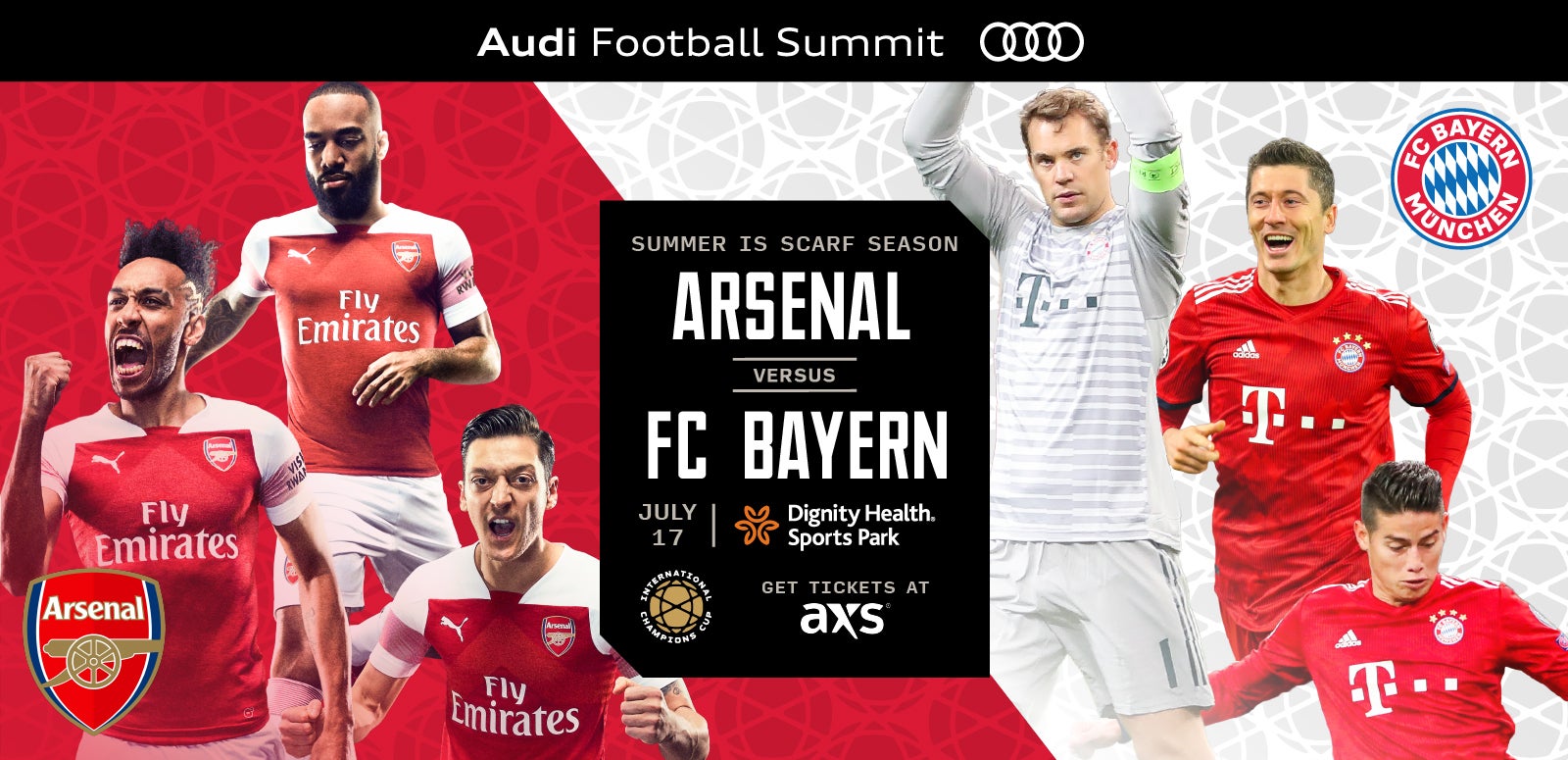 More Info for Dignity Health Sports Park to host 2019 ICC match between Arsenal and FC Bayern on July 17