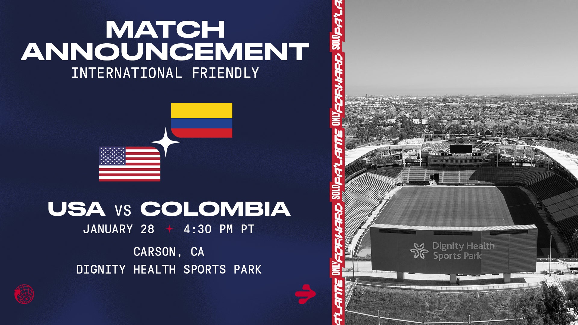 Dignity Health Sports Park to Host U.S. Men’s National Team Against Colombia on Jan. 28