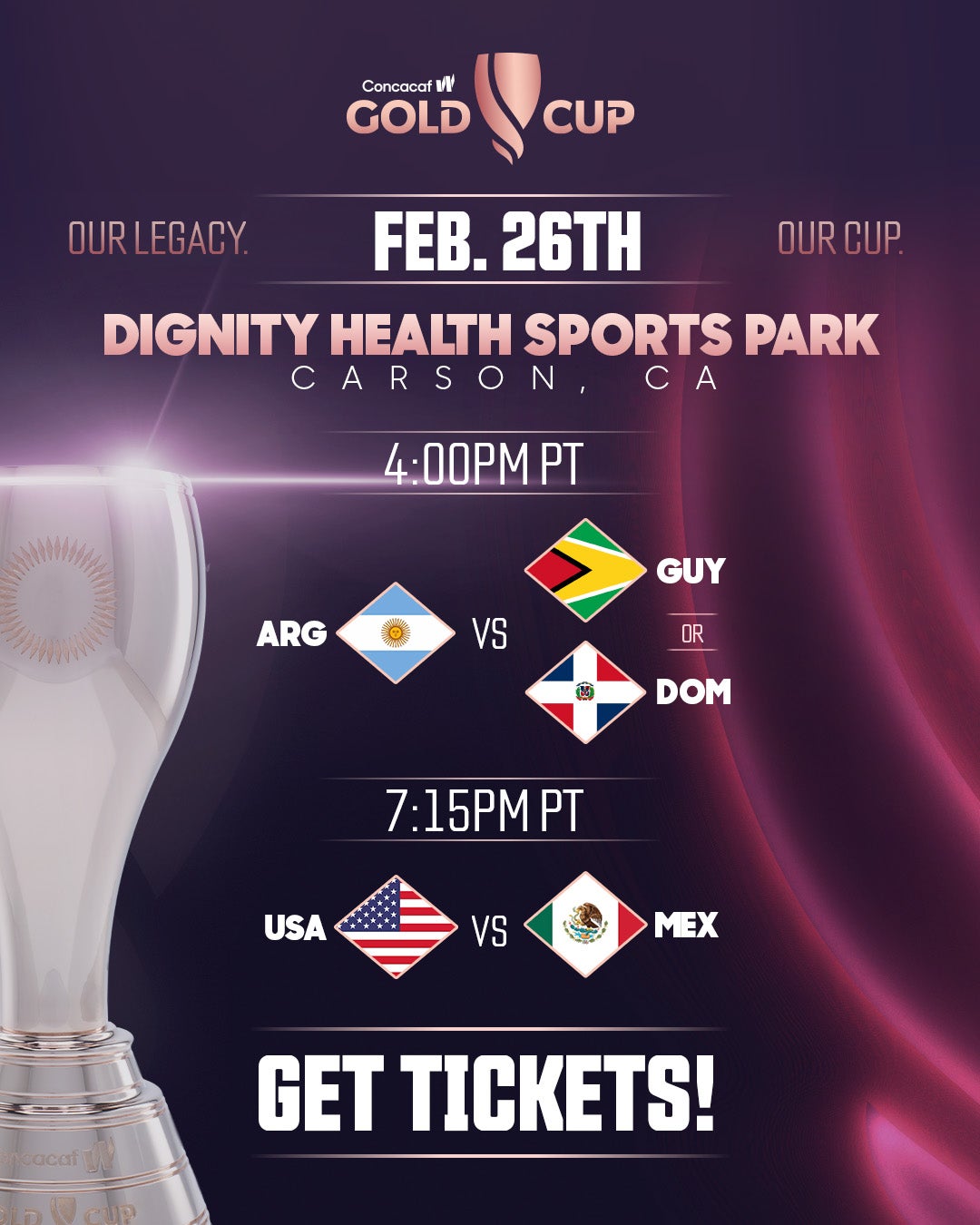 More Info for CONCACAF W Gold Cup Group Stage Doubleheader | Argentina vs Dominican Republic & United States vs Mexico